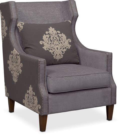 Modern lines with a hint of retro inspiration create the bold look of the ride collection. Dynasty Accent Chair - Gray | American Signature Furniture