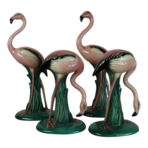 Will George Decorative Porcelain Flamingo Figurines Set Of 4 Chairish