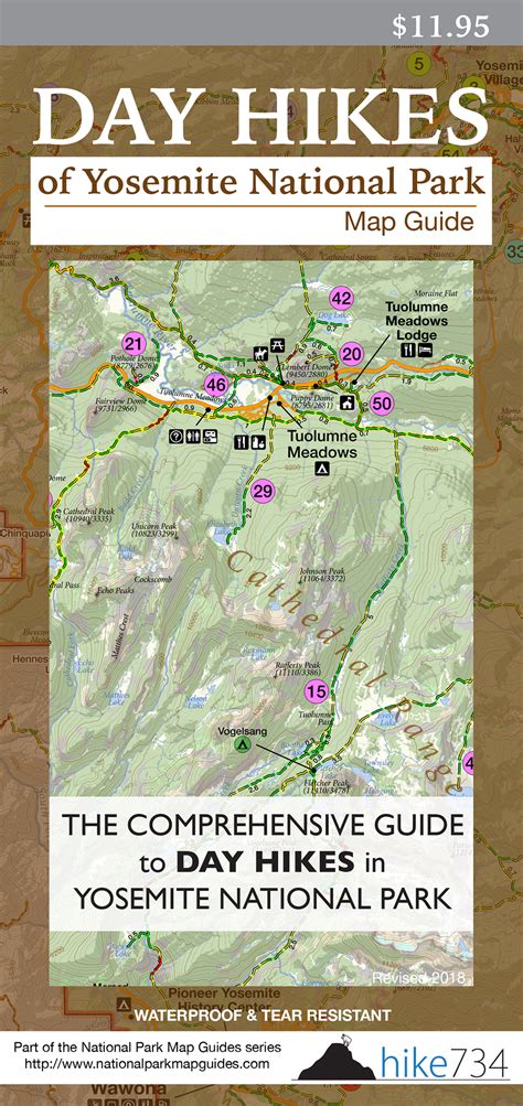 Day Hikes Of Yosemite National Park Map Guide