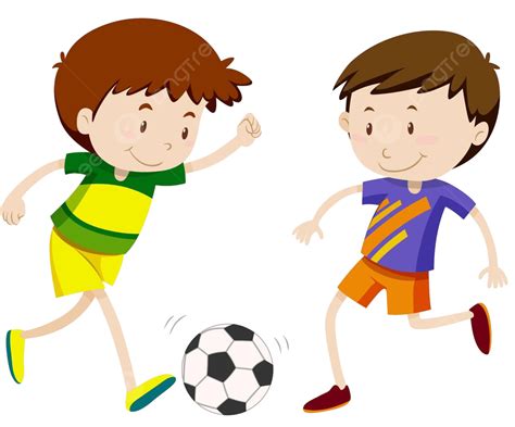 Two Boy Playing Soccer Art Graphics Drawing Vector Art Graphics