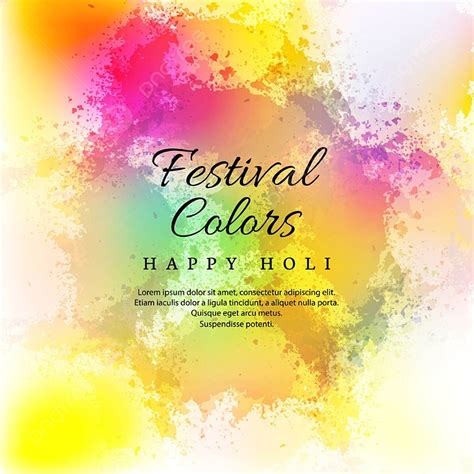 Happy Holi Festival Vector Hd Images Watercolor Imitation Multicolored