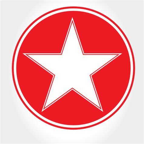 White Star Red Circle Free Svg