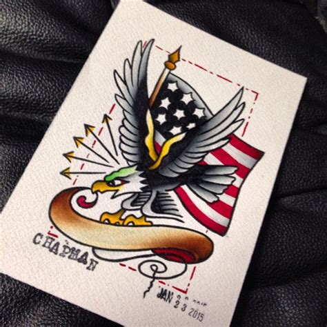 Eagle And Flag Tattoo Flash Benefits Zeke Owens By Milkytoast