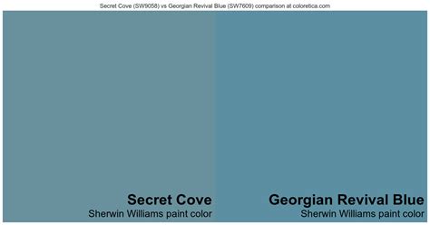Sherwin Williams Secret Cove Vs Georgian Revival Blue Color Side By Side