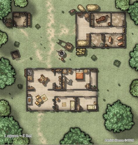 Kambing is situated nearby to karungdong. Farmhouse floorplan | Tabletop rpg maps, Pathfinder maps ...