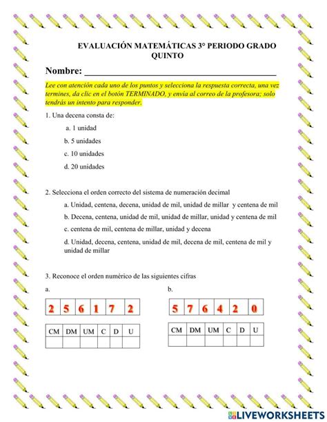 Ev Matematicas Quinto Worksheet Live Worksheets