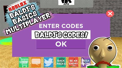 Roblox Baldis Basics Multiplayer Working Codes 2020 Codes For