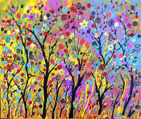 Rainbow Fantasy Garden Painting By Suz Studio Rainbow Fantasy