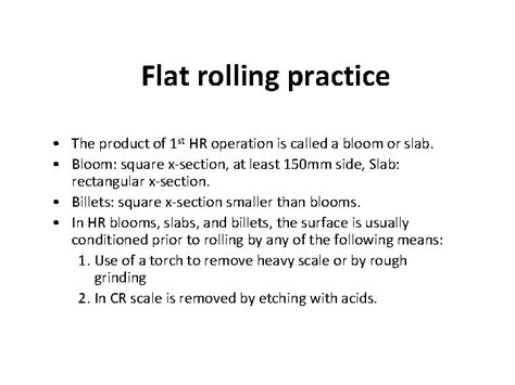 Chapter 13 Rolling Of Metals Introduction Rolling Is