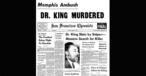 Chronicle Covers Martin Luther King Jrs Assassination And The