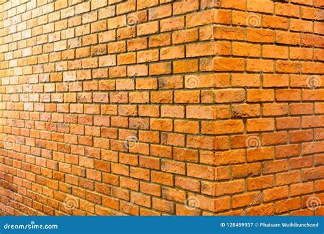 Corner Of Bricks Wall With Lighting Shine Stock Image Image Of Cement