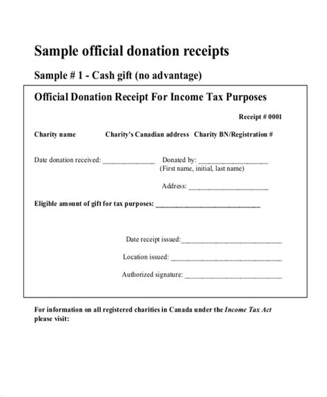 Donation Receipt Template Free Printable Excel Word PDF Samples