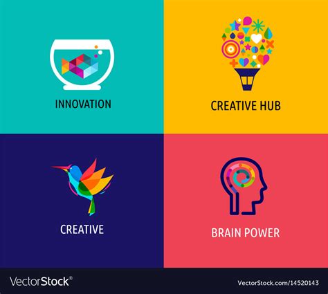 Creative Digital Abstract Colorful Logos Vector Image