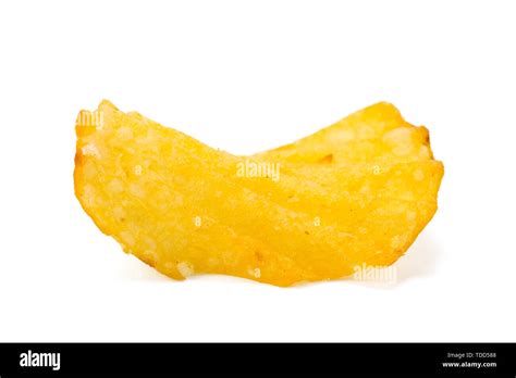 Yellow Potato Chips Isolated On White Stock Photo Alamy
