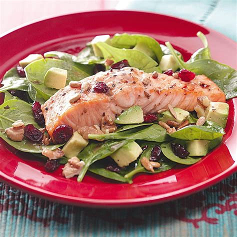 Balsamic Salmon Spinach Salad Recipe Taste Of Home