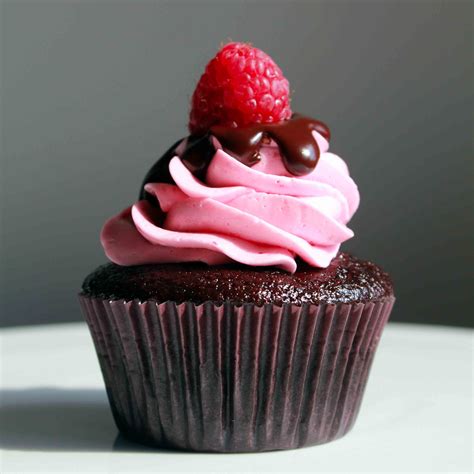 Download in under 30 seconds. Chocolate Cupcake with Raspberry Buttercream and Chocolate ...