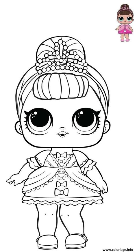 Coloriage Princess LOL Surprise Pink Dress Dessin Poupee Lol à imprimer