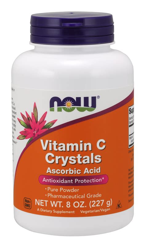 Now Supplements Vitamin C Crystals Ascorbic Acid 100 Pure Powder 8