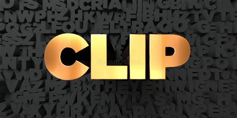 Clip Gold Text On Black Background 3d Rendered Royalty Free Stock