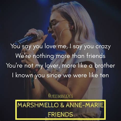 Friends Anne Marie Lyrics Fondo De Pantalla Tumblr