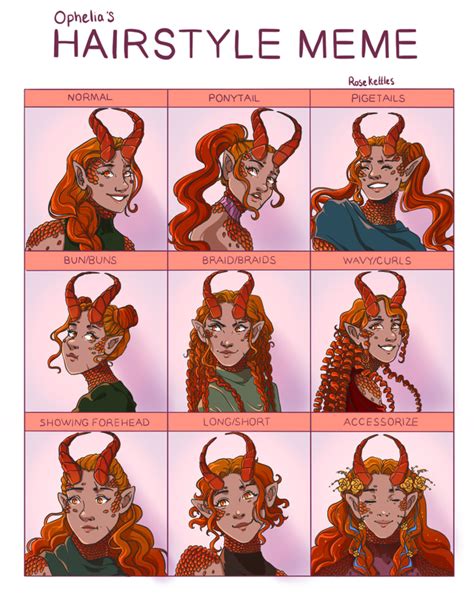 Oc Hair Style Meme To Try Out Different Looks On My Oc Ophelia
