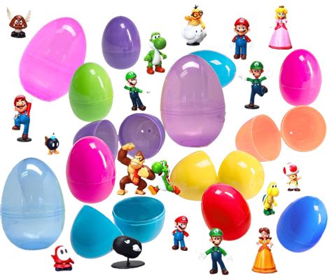 18 Toy Filled Easter Eggs With Mario Figures Great For Kids