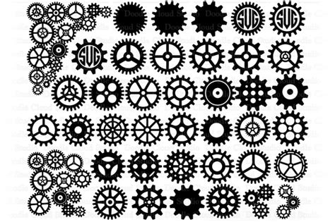 Cogs And Gears Svg Gears Bundle Svg Cut Files Steampunk Cog Gear By
