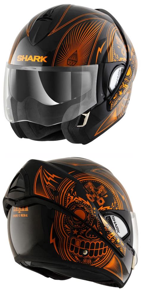 Shark Evoline 3 Mezcal Helmet Kuo In Blackorange Helmet Shark