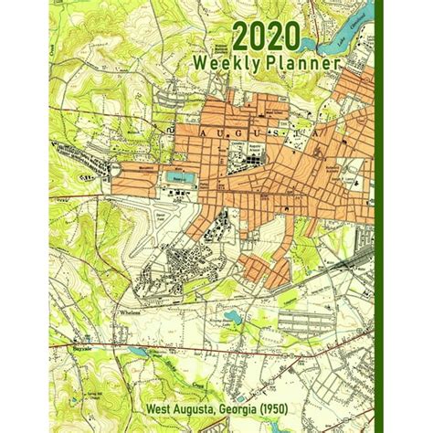 2020 Weekly Planner West Augusta Georgia 1950 Vintage Topo Map
