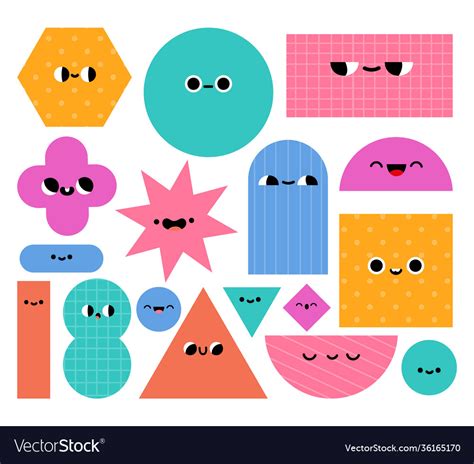 Geometric Shapes Characters Basic Abstract Vector Image