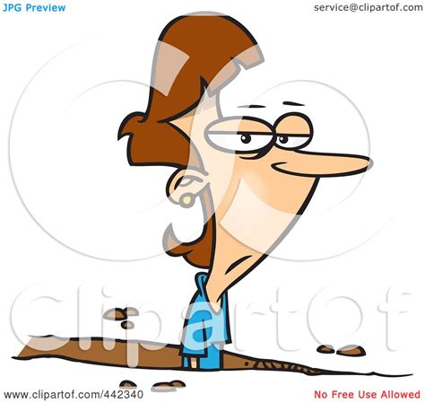 Royalty Free Rf Clip Art Illustration Of A Cartoon Woman Stuck In A