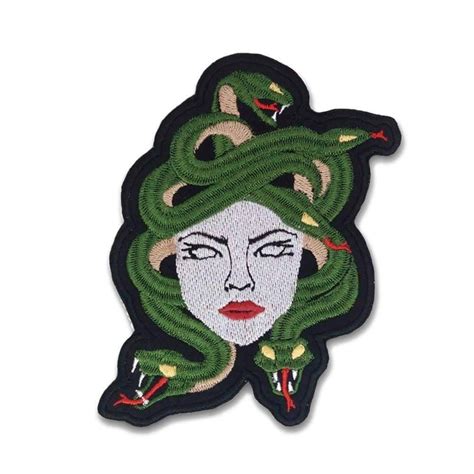 Medusa Embroidered Iron On Patch Etsy Iron On Patches Patches