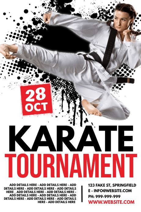 Karate Turnier Poster Vorlage Postermywall