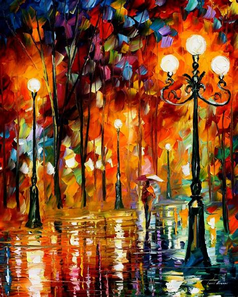 Lonely Night — Palette Knife Oil Painting On Canvas By Leonid Afremov