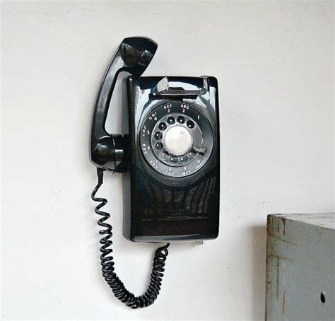 Vintage Rotary Wall Phone Black Rotary Dial Wall Mount Etsy Wall