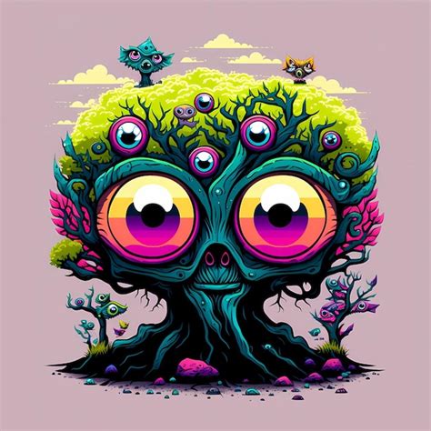 Premium Photo Illustration Of An Old Tree Monster Fairy Tale And