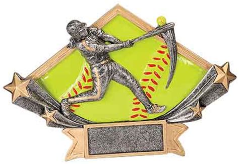 Female Softball Diamond Star Resin Collegiate Awards