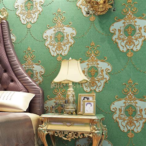 European Style 3d Embossed Non Woven Luxury Wallpaper