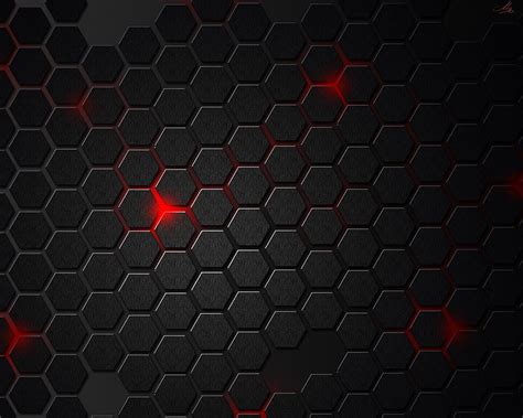 Minimalistic Black Hexagon Red Hd Wallpaper Peakpx