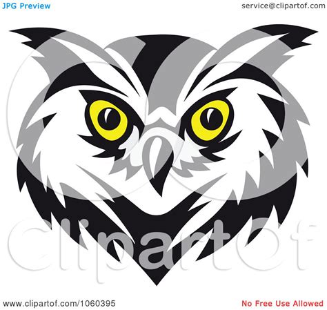 Royalty Free Vector Clip Art Illustration Of An Owl Face Logo 4 By