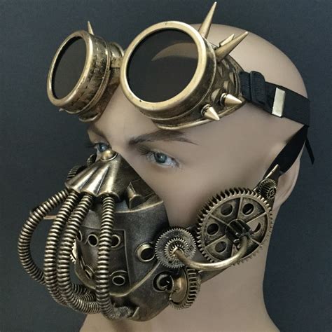 Steampunk Mouth Mask Respirator Gas Mask With Spikes Goggles Etsy