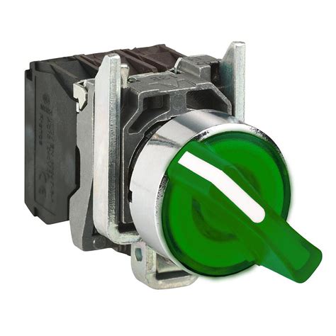 Schneider Green Complete Illuminated Selector Switch D22 2 Position