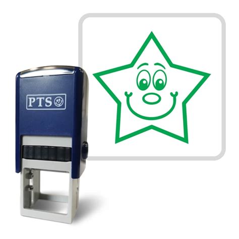 Smiley Star Stampers Green Ink 25mm Teacher Stamp