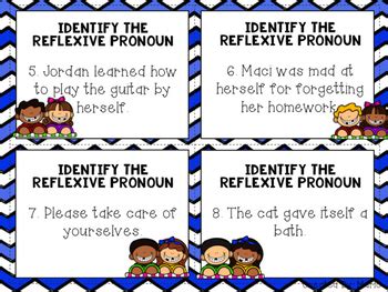 Reflexive Pronouns Task Cards By Createdbymarloj Tpt