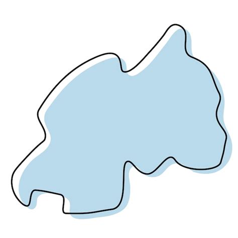Mapa De Contorno Simple Estilizado Del Icono De Ruanda Mapa De