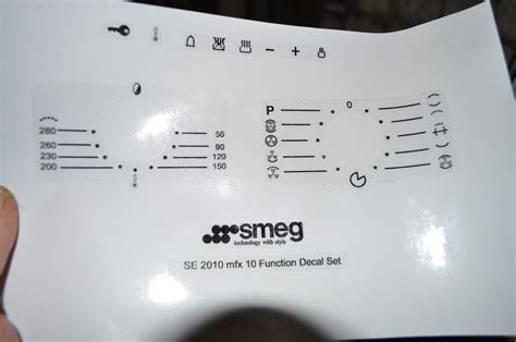 Hi i saw that someone requested a manual for the smeg oven. Smeg SE2010 mfx 10 function oven fascia. decal stickers ...