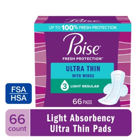 Poise Ultra Thin Postpartum Pads With Wings Light Absorbency