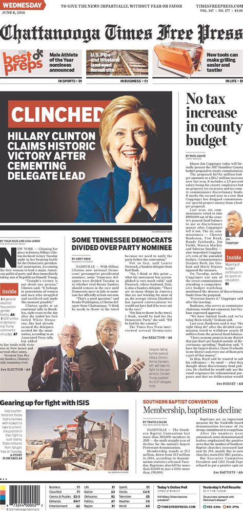 Chattanooga Times Free Press Todays Front Pages Newseum