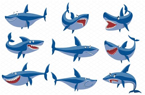 Vector Swimming Angry Shark ~ Illustrations ~ Creative Market