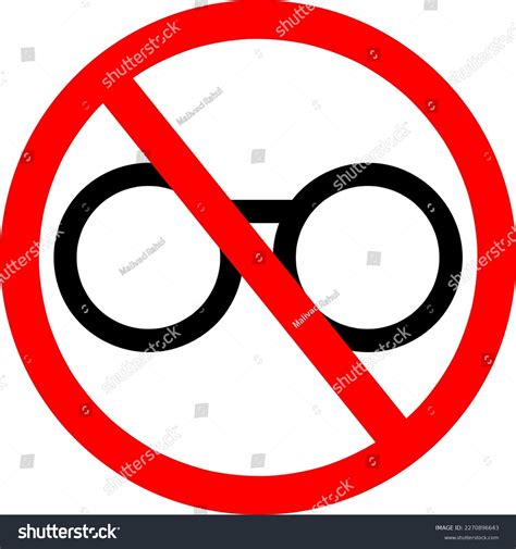 No Sunglasses Sign On White Background Stock Vector Royalty Free